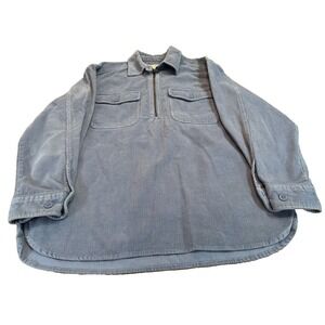Vintage Eddie Bauer Womens Corduroy Half Zip Shacket 100% Cotton Pullover Size S